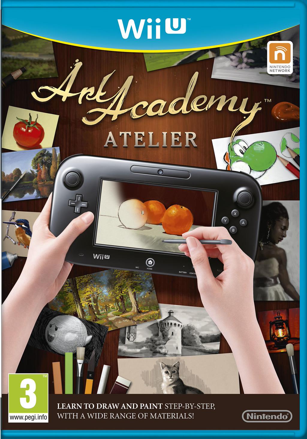 Cover vom Spiel mit einem Wii U-Tablet, auf dem gerade Äpfel gezeichnet werden.