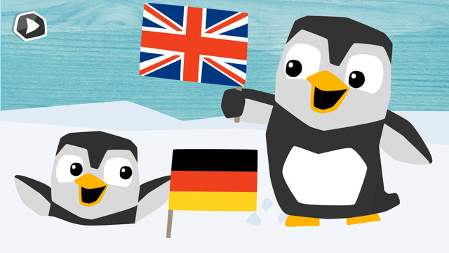 Cover: Zwei Pinguine mit jeweils einer Deutsch und einer Englisch Fahne