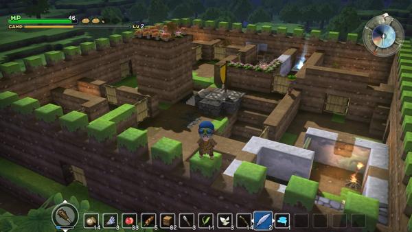 Screenshot: Spielcharakter steht auf den Mauern seiner Stadt