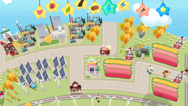 Screenshot: Ausschnitt einer Stadt der ein Agrar- und Industriegebiet zeigt.