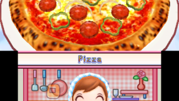 Screenshot: Cooking Mama hat eine Pizza gemacht