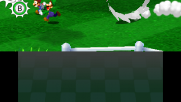 Screenshot: Mario und Luigi laufen vor Feinden davon