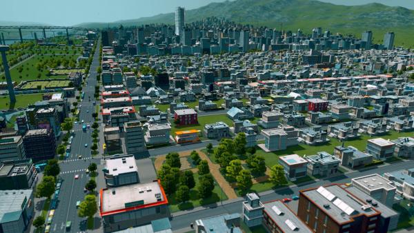 Der Screenshot zeigt die Ansicht eines Wohnviertels mit kleinen Häusern und vielen Details.