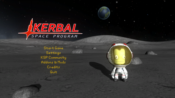 Startmenü von Kerbal Space Program