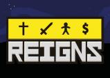 Cover: Über dem Schriftzug mit dem Spieltitel sind ein Kreuz, ein Schwer, eine Person und ein Dollarzeichen abgebildet.