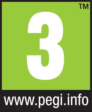 Logo PEGI für die Altersfreigabe 3 Jahre mit Angabe der Website