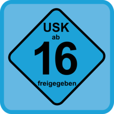 USK Logo, ab 16 freigegeben (blau)