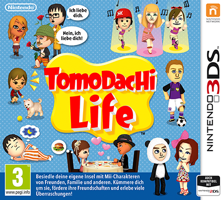 Cover von "Tomodachi Life" mit Mii-Spielcharakteren